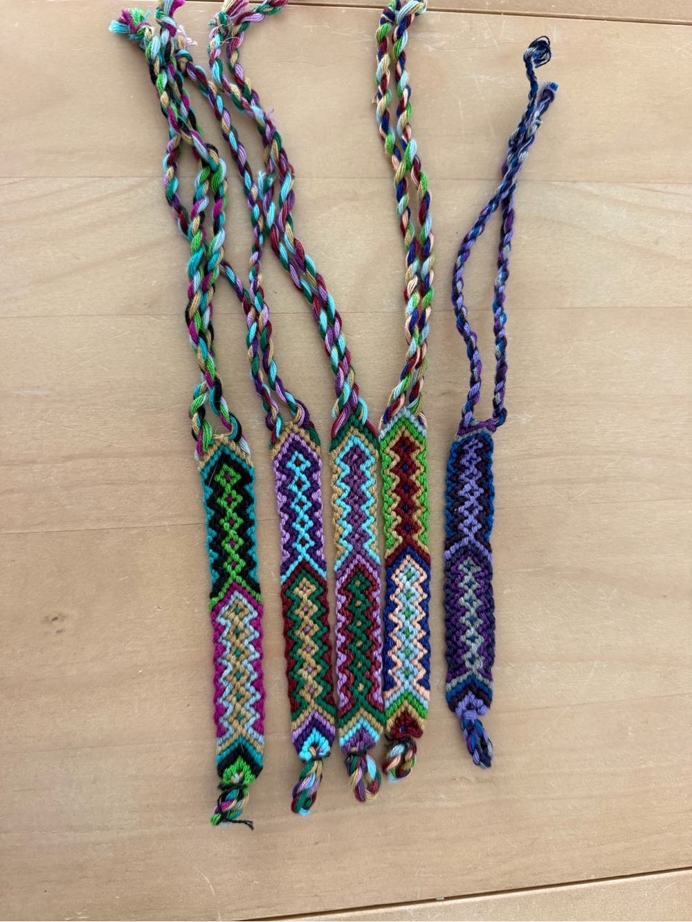 Handmade Multicolor Guatemalan Woven Friendship Bracelet - 5 pack - Picture 2 of 4